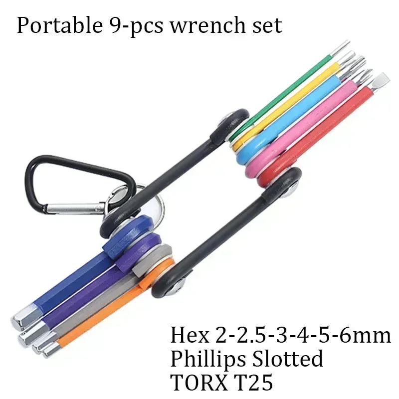FUTE Allen Key Set L Wrench Kit for Allen Screw 9PCS Long Arm Hex Key Set 1.5mm To 10mm Hex Spanner Hand Tools Bicycle Repair
