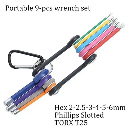 FUTE Allen Key Set L Wrench Kit for Allen Screw 9PCS Long Arm Hex Key Set 1.5mm To 10mm Hex Spanner Hand Tools Bicycle Repair