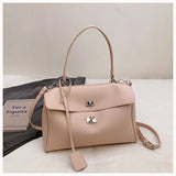 Casual Large Capacity Lychee Pattern Single Shoulder Slant Cross Bag Versatile Underarm Bag Simple Stylish Tote Bag