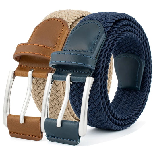 Cinturón elástico de tejido transpirable con hebilla de aleación para hombres y mujeres, de alta calidad, informal, para jeans, golf, lona, ​​multifuncional, para exteriores.