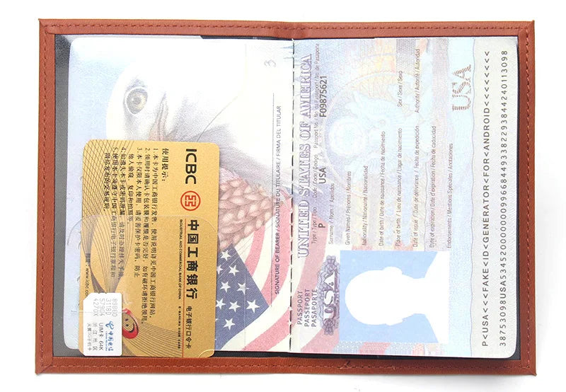 Global Flight Printed Passport Holder Leather Passport Covers Lightweight Airplane Passport Case Id Holder Plane Ticket Holder