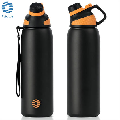 Termo FEIJIAN con tapa magnética para deportes al aire libre, botella de agua de acero inoxidable, mantiene el frío, termo aislado al vacío de 1000 ml