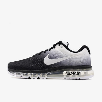 Nike's New Visual Full-Length Air Cushion Comfortable Shock-Absorbing Fitness Daily Men's Running Shoes Air Max Series Lightweight Durable Wear-Resistant Casual Shoes Black and White Gradient Color Trendy Versatile Sneakers a