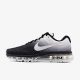Nike's New Visual Full-Length Air Cushion Comfortable Shock-Absorbing Fitness Daily Men's Running Shoes Air Max Series Lightweight Durable Wear-Resistant Casual Shoes Black and White Gradient Color Trendy Versatile Sneakers