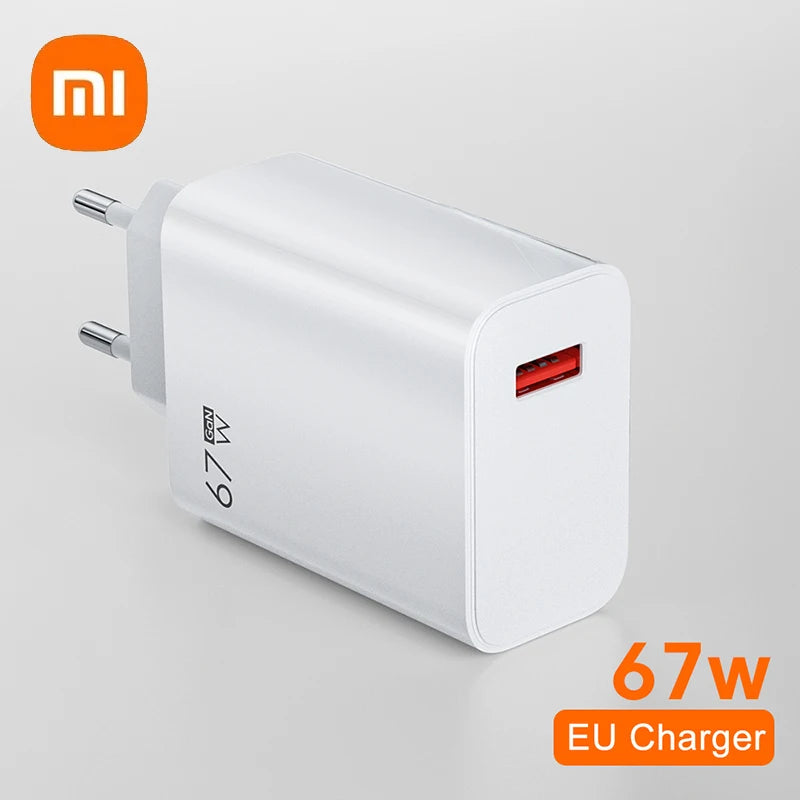 Cargador USB superrápido original Xiaomi de 67 W con interfaz USB C PD, adaptador de cargador de teléfono para iPhone 15, Samsung, Huawei, Turbo Charge, nuevo