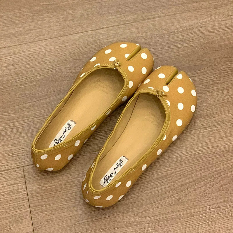 Women Flats Tabi Ninja Shoes Woman Ladies Microfiber Leather Comfy  Flats Split Toe Slippers Soft Bottom Loafers Solid Brief La