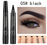4 Point Eyebrow Pencil Waterproof Liquid Eyebrow Pen Makeup Long Lasting 4 Fork Tip Brow Pen Cosmetic Microblade Brow Pencil