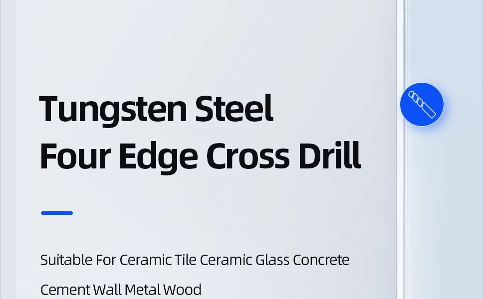 Cross Hex Tile Drill Bit For Glass Concrete Ceramic Tile Hole Opener Tungsten Carbide Hard Alloy Bits Set Tools 3 4 5 6 8 10 12mm