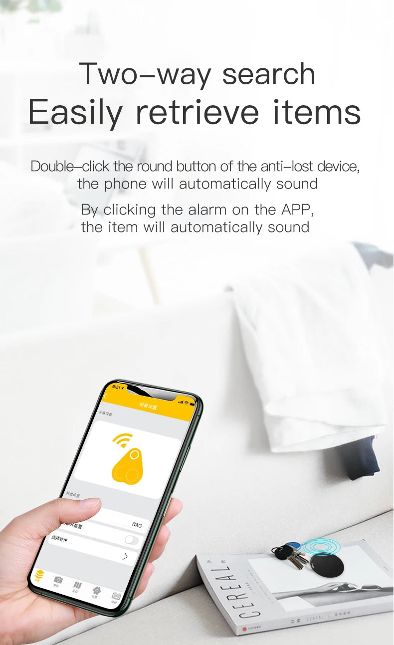 Smart Mini GPS Tracker Key Kids Car Finder Pets Locator Bluetooth Tracker Device Anti-lost Reminder Device Locator Accessories