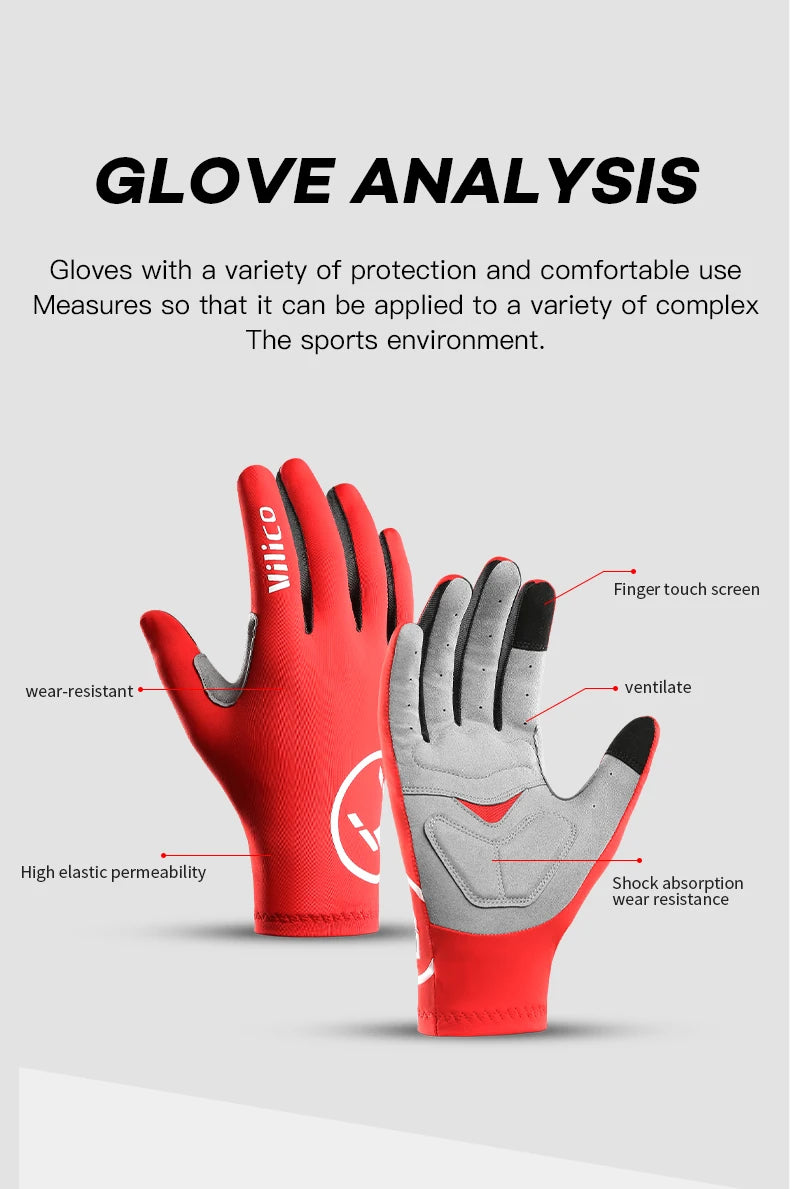 Touch Screen Long Full Fingers Half Fingers Gel Sports Cycling Gloves MTB Road Bike Riding Racing Women Men Bicycle Gloves