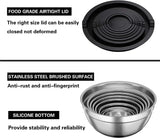 Mixing Bowls with Lids and Non-Slip Bases, Stainless Steel Mixing Bowls Set for Baking, Nesting Storage Bowls, JT227, 6 Pcs