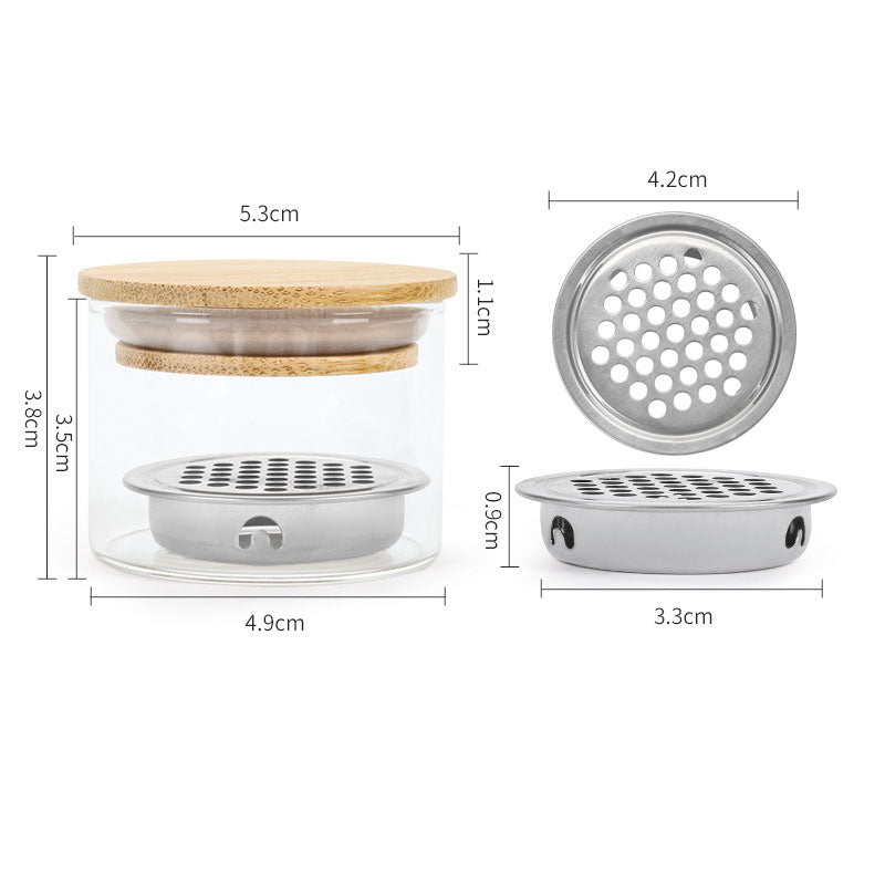Crystal Glass Powder Liquid Blending Wash Pen Nail Cup Liquid Blending Crystal Cup Nail Tools With Cover Stainless Steel Mesh