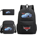 3pcs Disney Pixar Cars Lightning McQueen Students Backpacks Schoolbags Pencil Case Shoulder Bags Boys Girls School Bags Sets