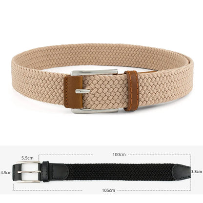 Stretch Woven Breathable Alloy Pin Buckle Belt for Men Women High Quality Casual Jeans Golf Canvas Multifunctional Outdoor Belt
