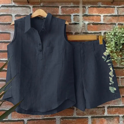 2024 ZANZEA Summer Matching Sets Fashion Suit 2PCS Tracksuits Women Sleeveless Tanks Tops and Shorts Elegant Solid Short Sets