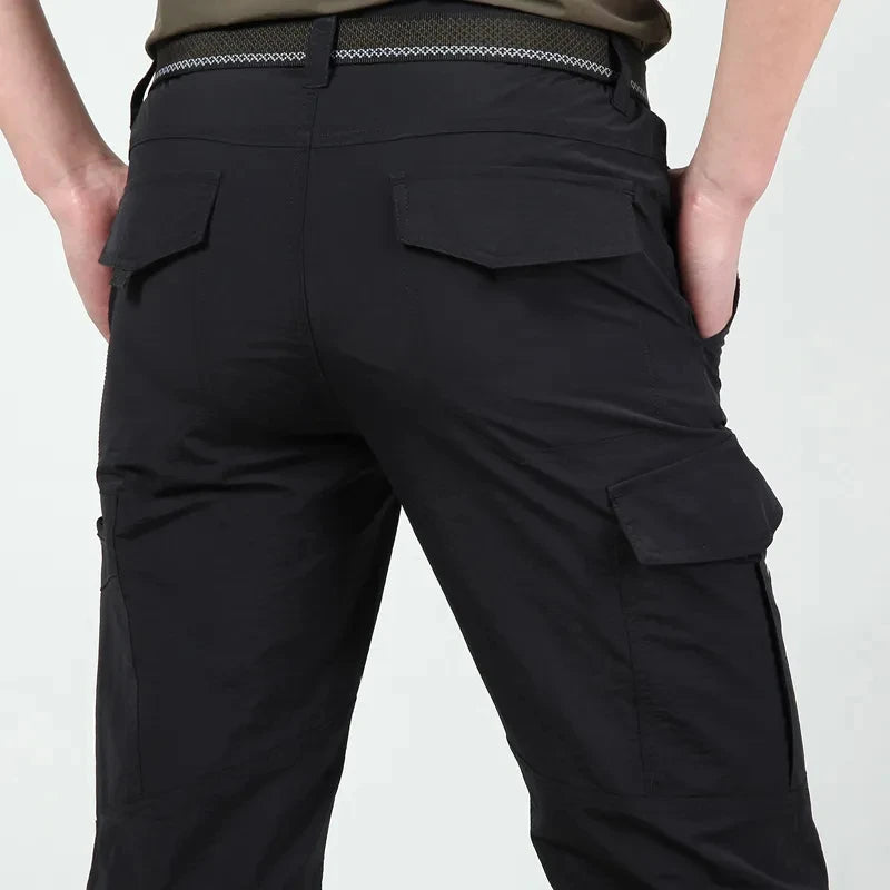 Men's Summer Tactical Cargo Pants Lightweight Casual Waterproof Trousers Casual Pants Wear-Resistant Multi-Pocket Outdoor Hiking