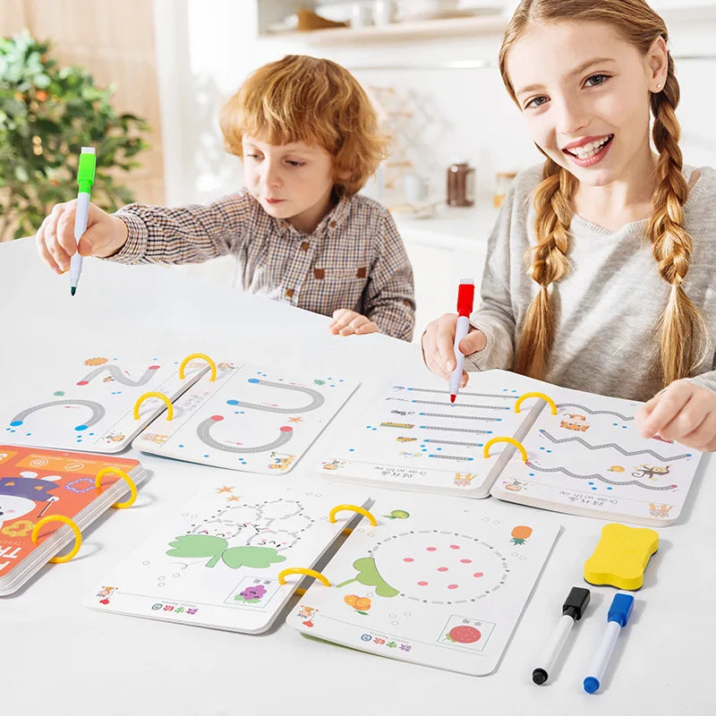 Magical Tracing Workbook Children Montessori Drawing Book Education Reusable Magic Practice Copybook Pen Control Training Book