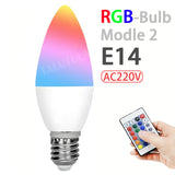 Multicolor RGB Lâmpada LED, 16 Cores, E27 Base, 220V, Iluminação Doméstica, Regulável, 24 Key, Controle Remoto, Atmosfera Neon Light