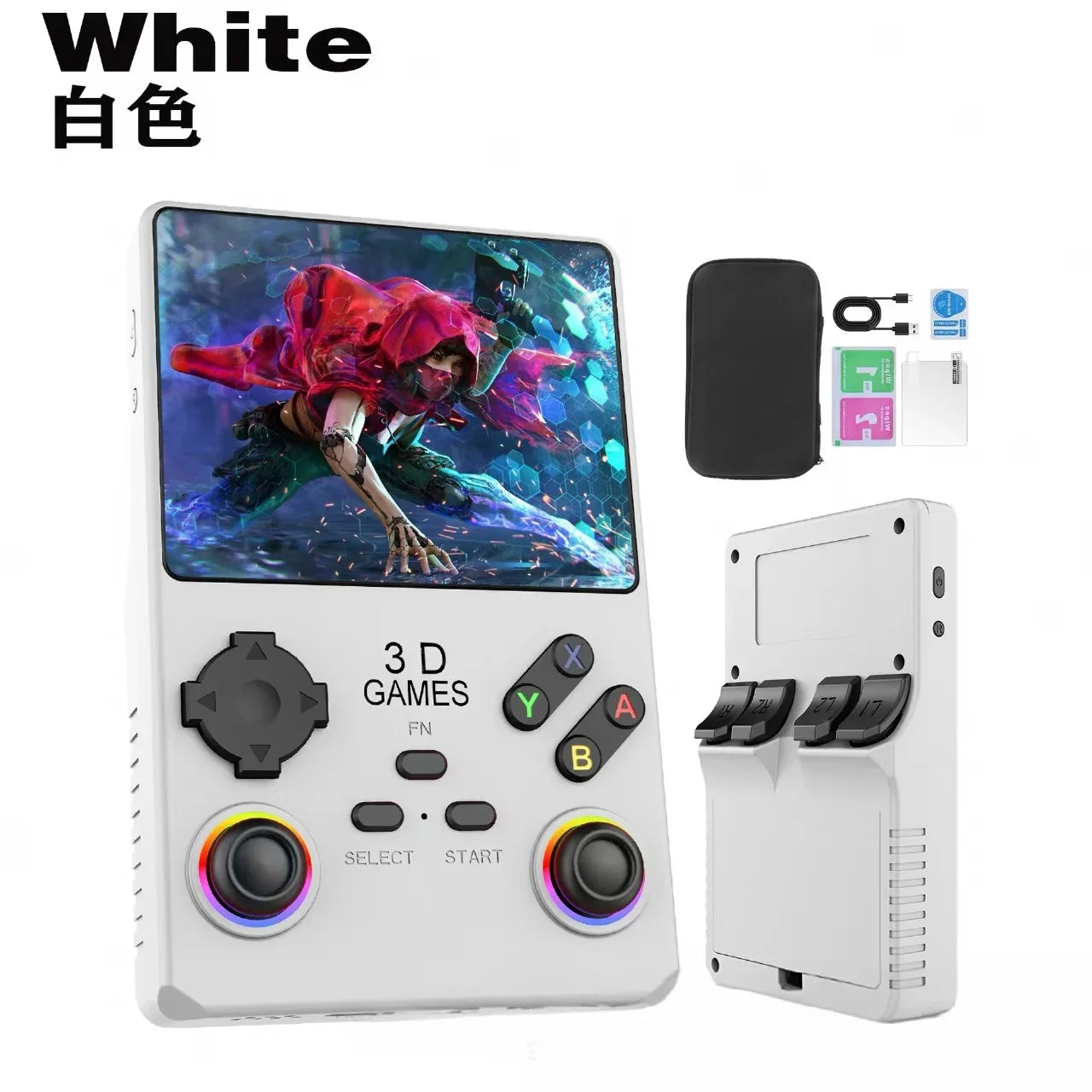 2025 V40MAX Handheld Game Console 4'' IPS Screen 4000mAh Battery Joystick RGB lighting Effect 256GB with more than 40000 games