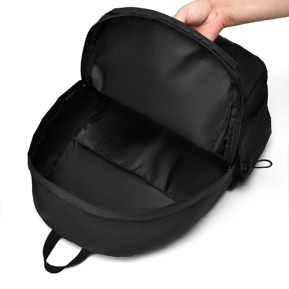 Unisex Foldable Expandable Nylon Backpack Lightweight Casual Large Capacity Multifunctional Outdoor Sports Travel Bag