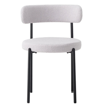 EGOONM 4Pcs Nordic Style Dining Chairs Upholstered Kitchen Chairs with Teddy Velvet Chair Home Desk Dining Room Kitchen Chairs