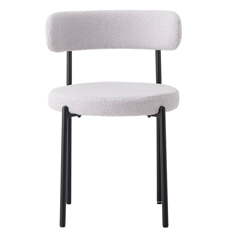 EGOONM 4Pcs Nordic Style Dining Chairs Upholstered Kitchen Chairs with Teddy Velvet Chair Home Desk Dining Room Kitchen Chairs