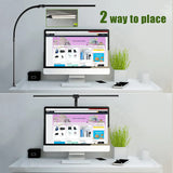 Lámpara de escritorio con Control remoto y Clip LED de doble cabezal, lámpara de mesa para arquitecto, iluminación para el hogar y la Oficina, 5 modos de Color y 5 regulables