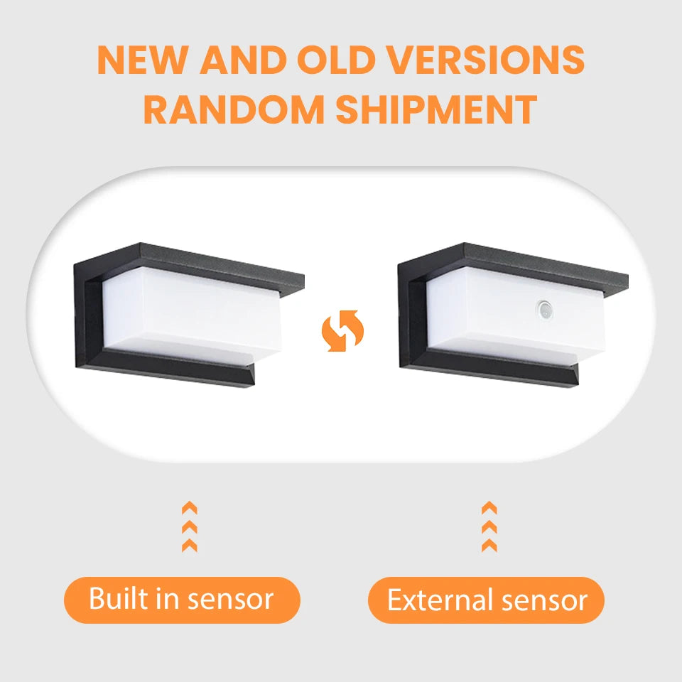 LED Outdoor Wall Light Waterproof IP66 Motion Sensor LED Outdoor Lighting Porch Lights Balcony Garden Lights Outdoor Wall Lamp