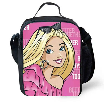 Mochila escolar infantil con diseño de Barbie y bolsas para el almuerzo y lápices para guardería, el mejor regalo para niños y niñas.