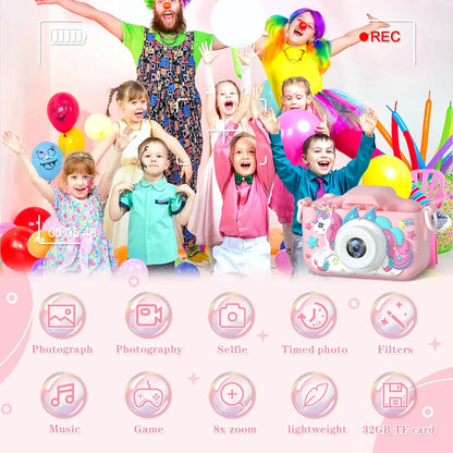 Cámara digital para niños de 1080P HD, cámara de vídeo de 2 pulgadas con funda de silicona, ideal para Navidad y cumpleaños.