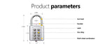 8-Digit Combination Outdoor Button Waterproof Fixed Random Code Padlock Zinc Alloy Luggage Travel Smart Lock With Key Anti-Theft
