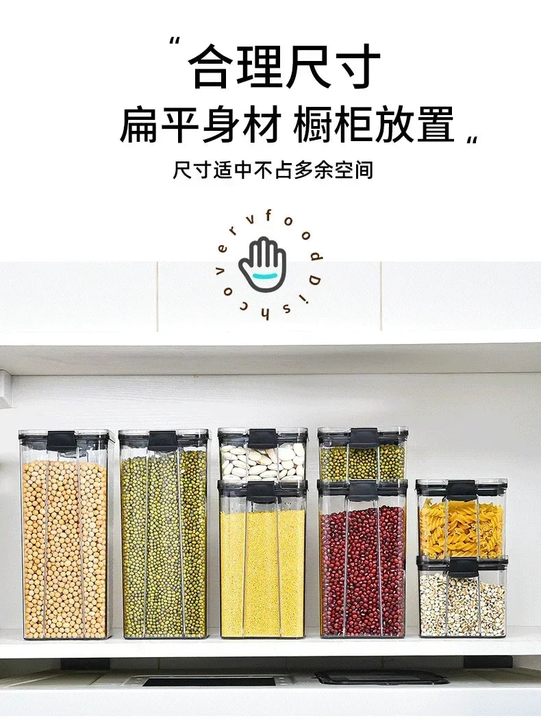 460-1800ml Sets Kitchen Stackable Sealed Jar Plastic Food Storage Box Multigrain Tank Bottle Dried Fruit Tea Storage Containers