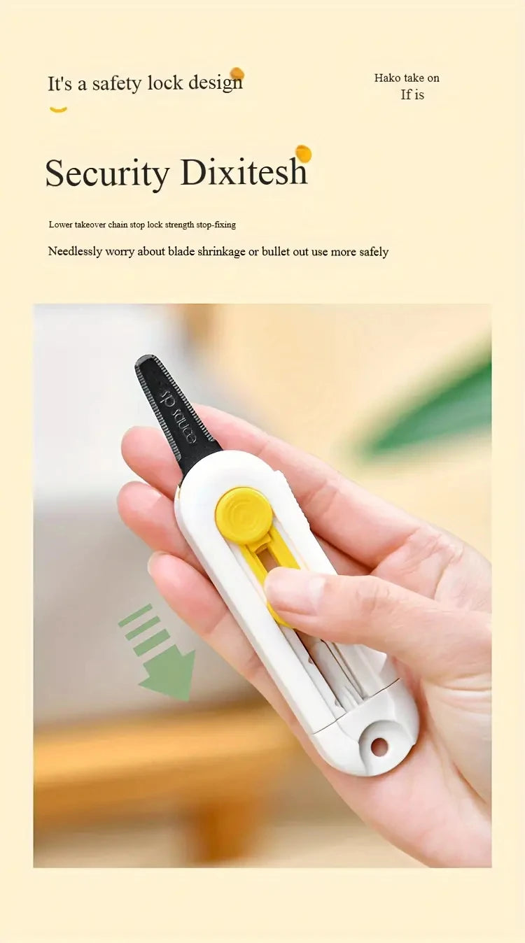 1pc, magnetic mini box cutter Portable box cutter Letter opener and paper cutter Retractable blade Durable ABS material mini box