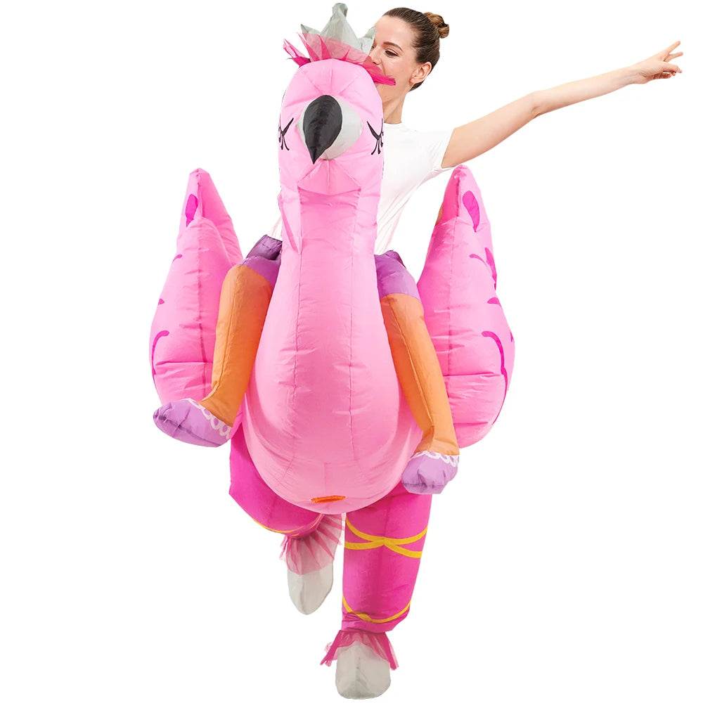 Adult Rooster Inflatable Costume Funny Unicorn Elk Animals Inflatable Suit Halloween Carnival Half Body Blow Up Suit for Cosplay