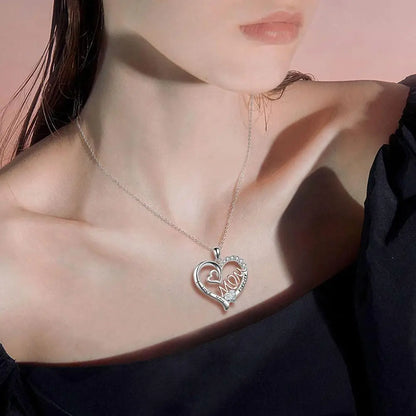 Collar con colgante de flor de amor para el Día de la Madre, cumpleaños, mamá, letra, chapado en oro, joyería de aleación plateada.