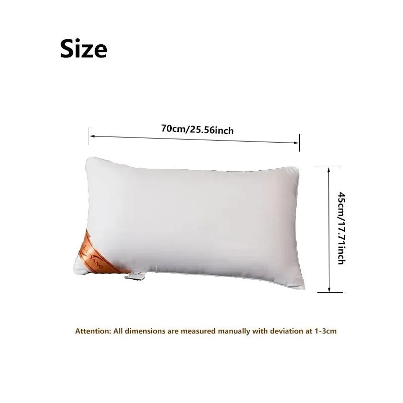 1pc White Bounce Back Pillow Solid Color Soft Comfortable Bedroom Bed Sleep 5star Hotel Home Single Adult Pillow