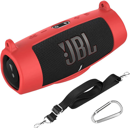 Newest Bluetooth Speaker Case Soft Silicone Cover Skin With Strap Carabiner for JBL Charge 5 Wireless Bluetooth Speaker Bag
