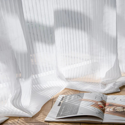 Vertical Louvered Chiffon Transparent Curtains High-quality Sun Shading White Chiffon Suitable for Living Rooms and Bedroom 1PC