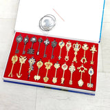 Anime Pendants Jewelry Necklace Keyrings Elsa Lucy Keys Set Zodiac Star Spirit Magician Summons Cosplay Key Ring Gift