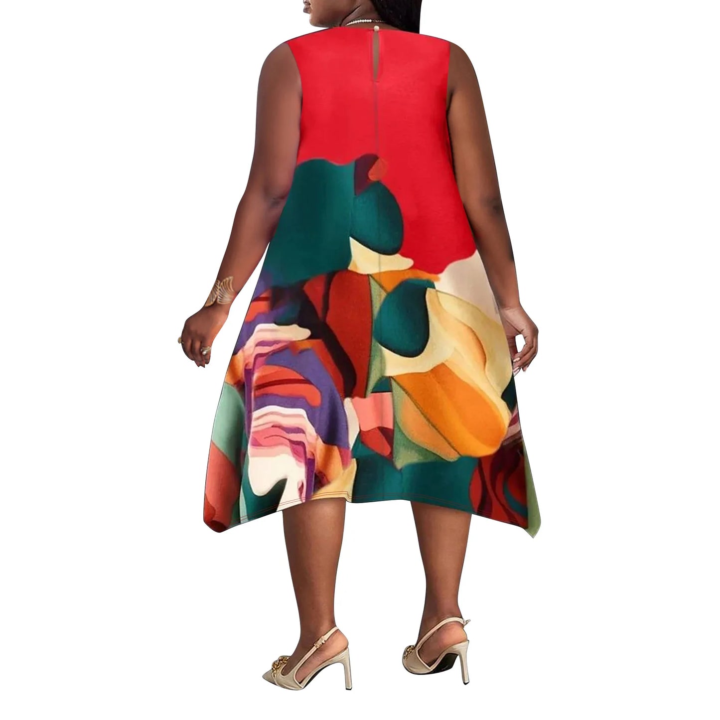 Vestidos de talla grande XL-5XL para mujer, batas de verano y otoño, sin mangas, estilo callejero, informales, tallas 3XL y 4XL, vestido midi de gran tamaño.