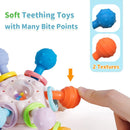 Baby Toys 0 12 Months Rotating Rattle Ball Grasping Activity Baby Development Toy Silicone Teether Sensory Toys for Babies Gifts