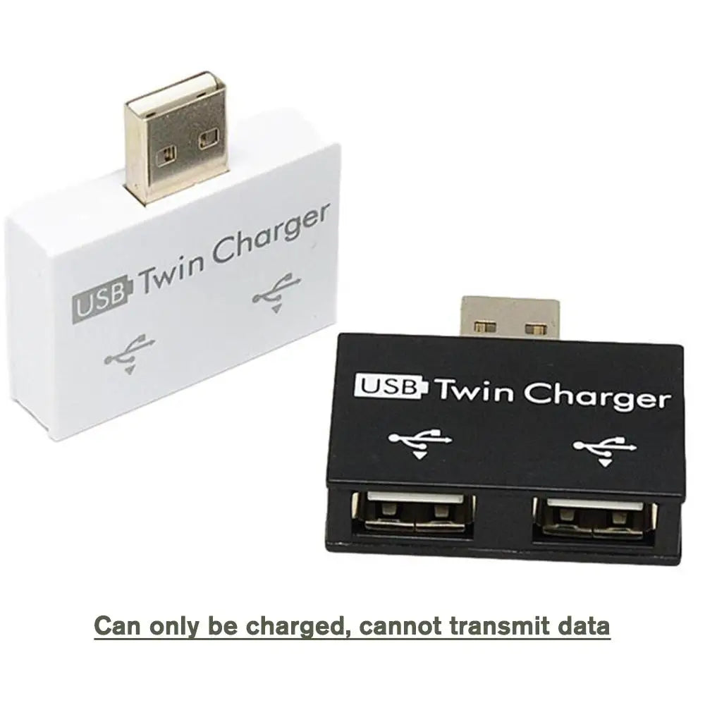 Divisor de interfaz de datos de carga USB 1/2, extensor de corriente USB de doble puerto, adaptador de concentrador de cabezal OTG