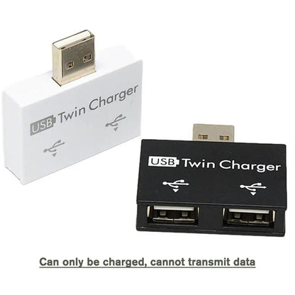 USB 1/2 Charging Data Interface Splitter Dual Port USB Current Extender OTG Head Hub Adapter