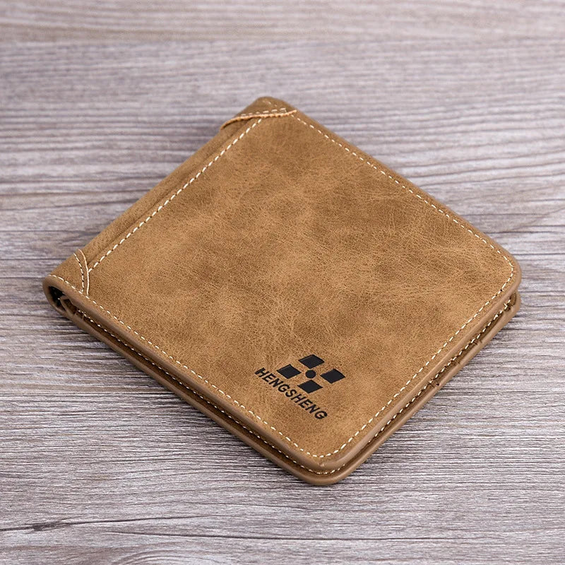 Men's Wallet Leather Billfold Slim Hipster Cowhide Credit Card/ID Holders Inserts Coin Purses Luxury Business Foldable Wallet