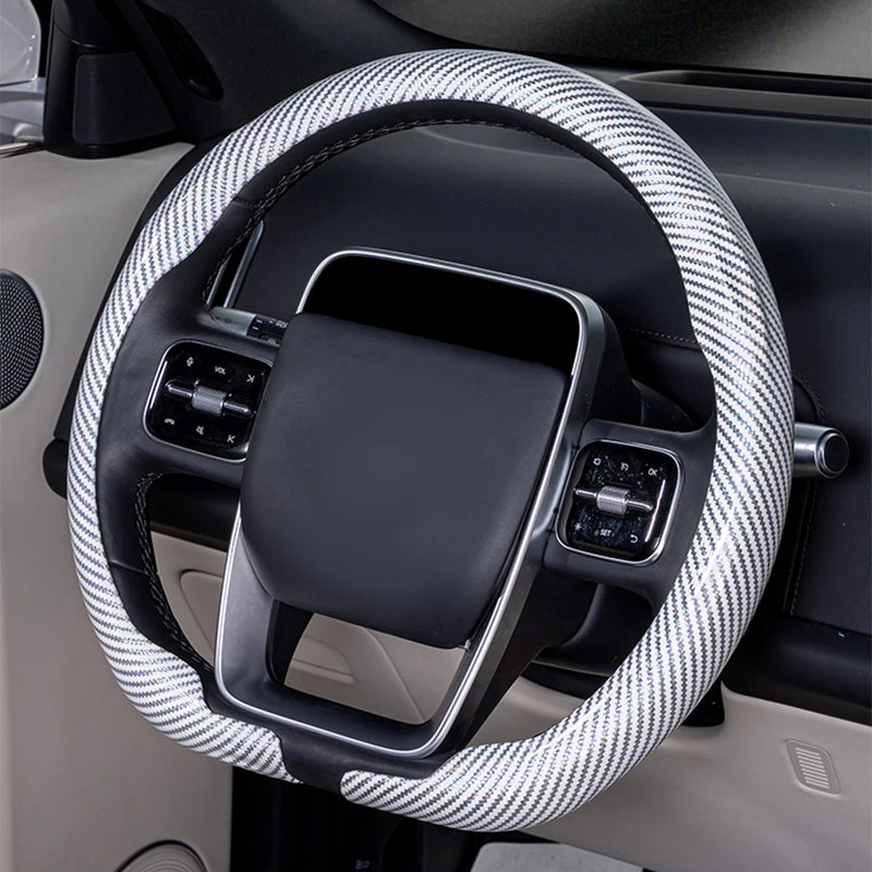Steering Size 36-38cm Universal Non-slip D-shaped Round Breathable Car Steering Wheel Cover Protector Suitable Auto Accessories