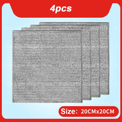 20/2pcs Thickened Steel Wire Cleaning Cloth Double -layer Non -stick Oil Iron Dishrag Kitchen Pan Pot Dishes Cloths Rags