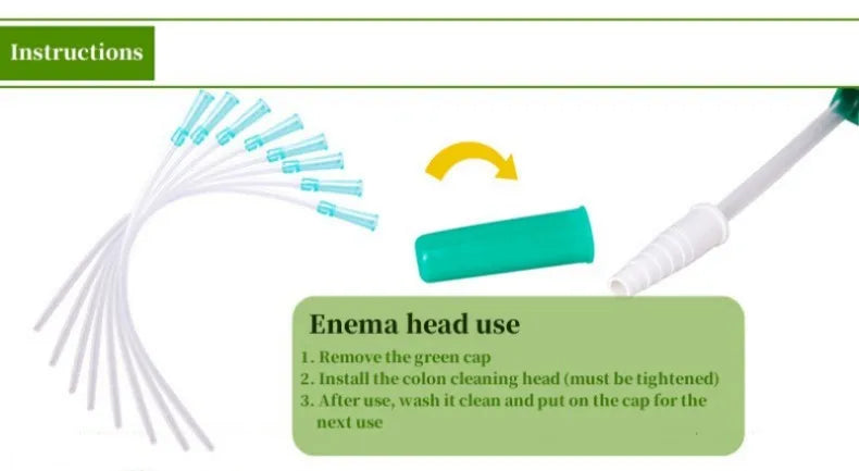 1200ml Household Enema Colonic Irrigation Douche Kit Reusable Cleaning Detox Bag With 10 Cleaning Heads