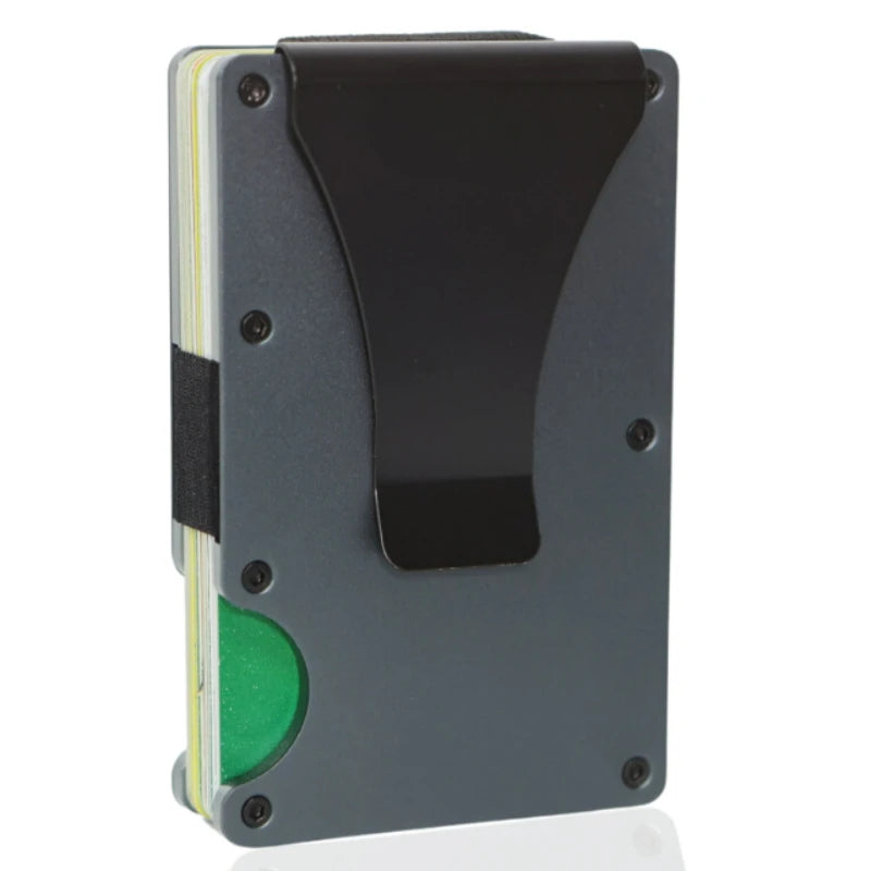 Slim Wallet For Men - Front Pocket RFID Blocking Minimalist Wallet For Men - Metal Wallet With Money Clip For Men