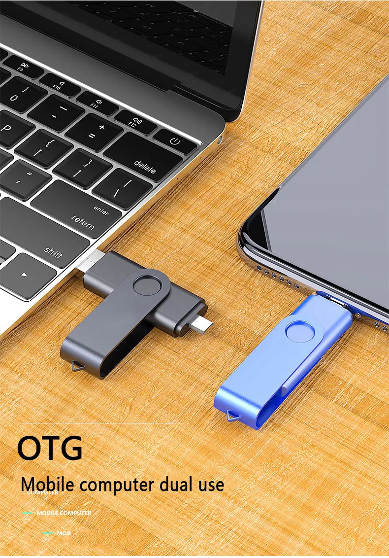 Unidad flash USB tipo C de 128 GB, 2 en 1, OTG, USB C de 64 GB y 32 GB, 16 GB, 8 GB y 4 GB, memoria USB para fotos.