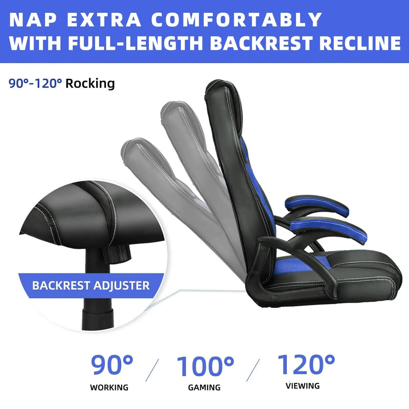 Allinlife gaming chair 130 kg load capacity ergonomic gaming chair, gamer chair adjustable height armrests, height adjustable range 100 - 110cm